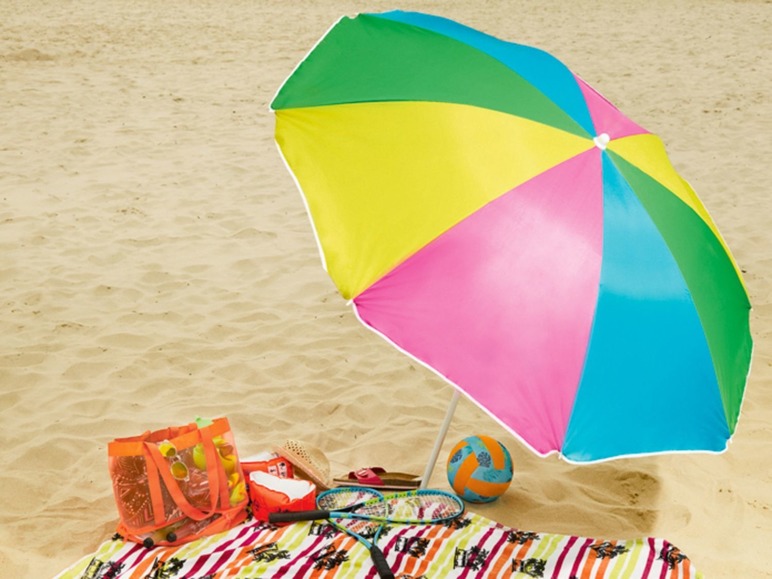 Gehe zu Vollbildansicht: CRIVIT® Sonnenschirm, 160 cm, mit Knickvorrichtung, höhenverstellbar, UV-Schutz 50+ - Bild 10