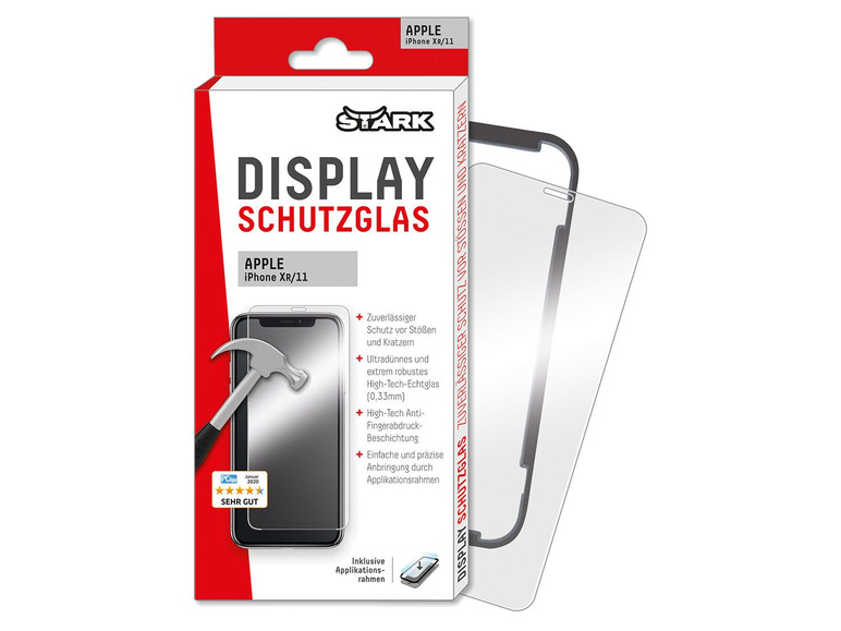 Gehe zu Vollbildansicht: Stark Display Schutzglas, 2D, für iPhone und Samsung, mit Montagerahmen - Bild 5