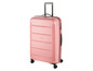 Rosa Koffer mit Rollen und ausziehbarem Griff