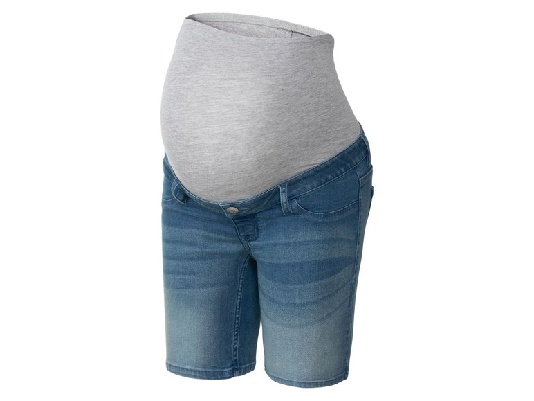 Gehe zu Vollbildansicht: esmara Damen Umstands-Jeansshort mit elastischem Bauchband - Bild 4