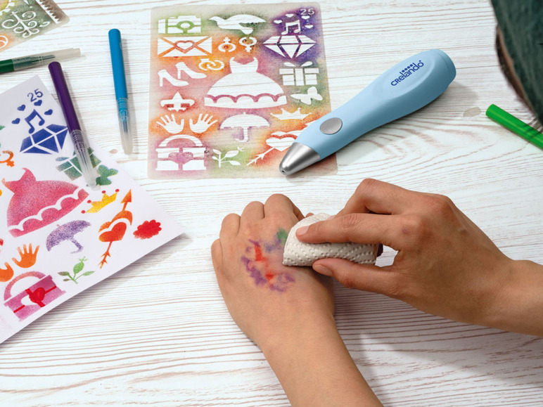 Gehe zu Vollbildansicht: CRELANDO® Airbrush Starter Kit, mit 12 Stiften - Bild 6