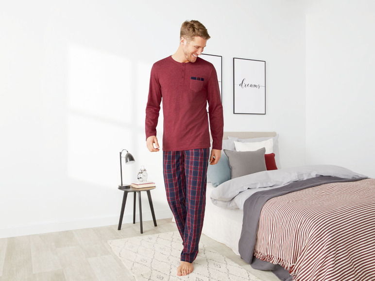 Gehe zu Vollbildansicht: LIVERGY® Herren Pyjama, mit Baumwolle - Bild 16