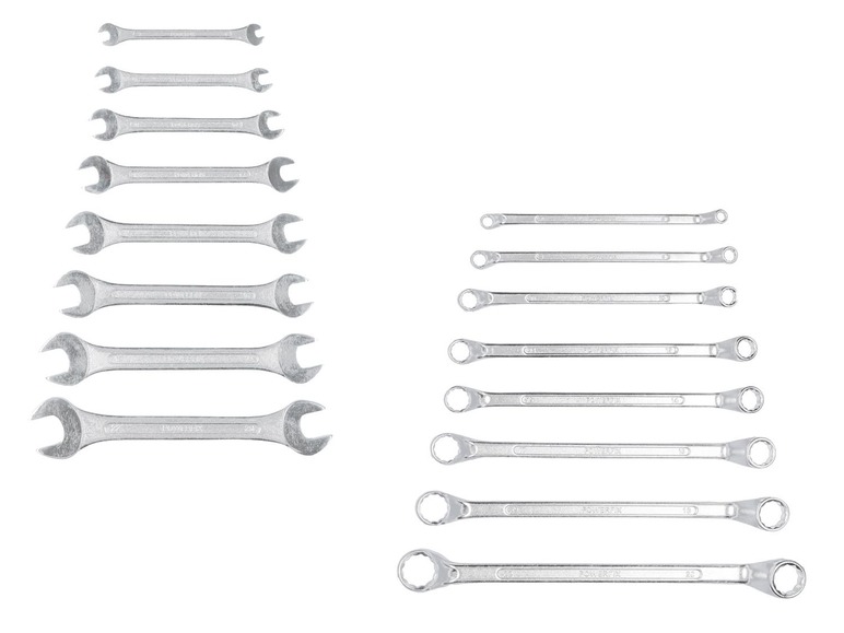 Gehe zu Vollbildansicht: PARKSIDE® Ring-/ Maulschlüsselsatz Set, 8-teilig, aus Chrom-Vanadium-Stahl - Bild 1