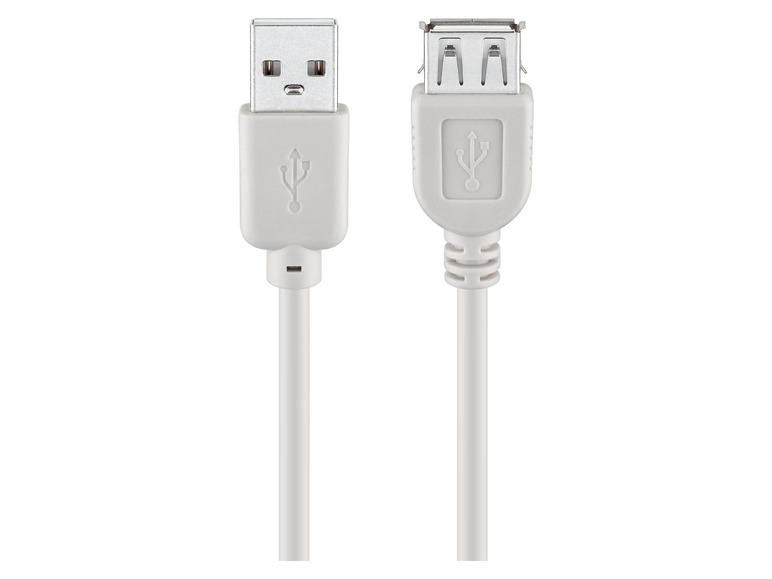 Gehe zu Vollbildansicht: Goobay USB-A auf USB-A Lade-und Synchronisations-Verlängerungskabel, 0,3 m, weiß - Bild 1