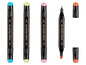 Creatbox Sketch Pen Stifte in Blau, Gelb, Rosa und Orange.