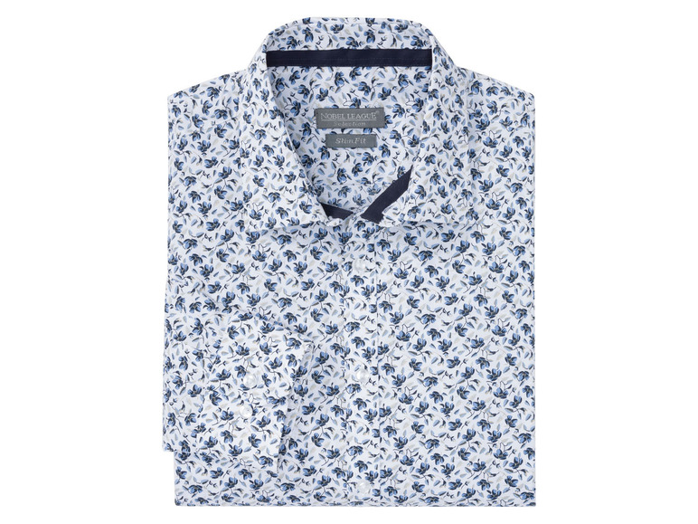 Ein weißes Hemd mit blauem Blumenmuster von Nobel League.