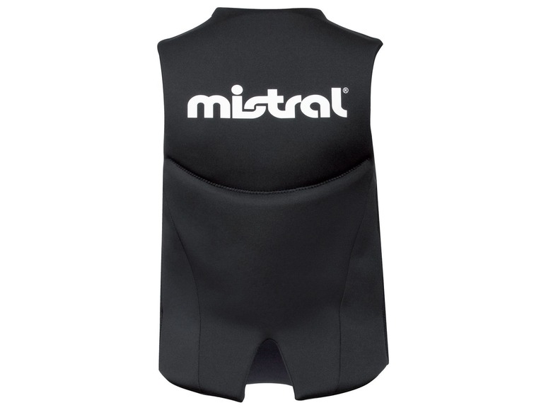 Eine schwarze Mistral-Weste für Wassersport.