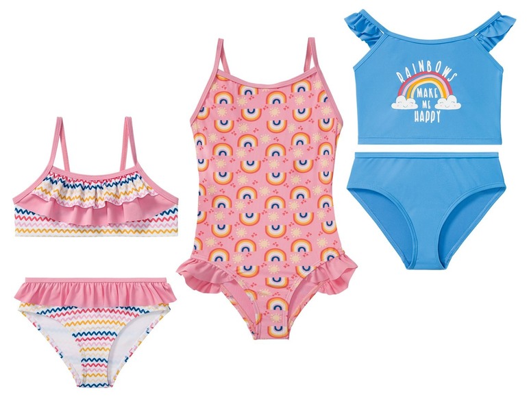 Gehe zu Vollbildansicht: LUPILU® Kleinkinder Bademode Mädchen, Bikini oder Badeanzug, mit Elasthan - Bild 1