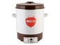 Ein weißer WECK Wasserbad-Sterilisator mit einem roten Erdbeerlogo.