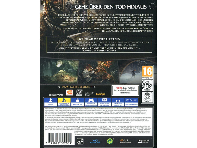Gehe zu Vollbildansicht: Bandai Namco Entertainment Ger Dark Souls 2 - Scholar of the First Sin - Konsole PS4 - Bild 2