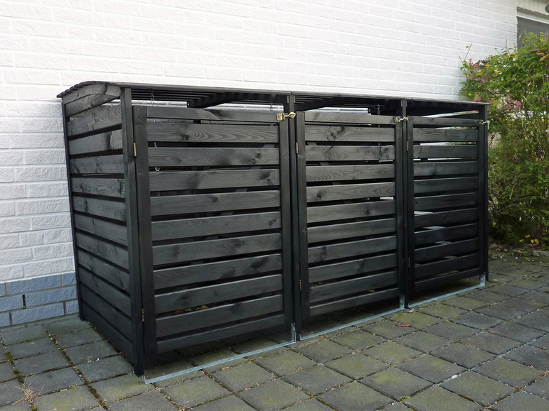 Gehe zu Vollbildansicht: Promadino Mülltonnenbox »Vario III«, zur Verkleidung von Mülltonnen, Kiefernholz - Bild 15