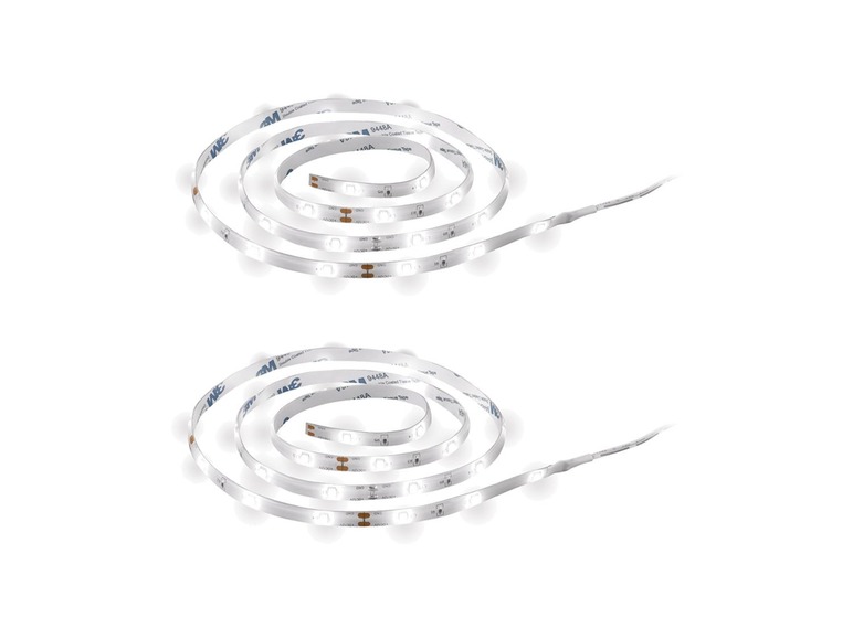 Gehe zu Vollbildansicht: LIVARNO LUX® LED-Lichtband, 2 Stück, mit 30 LEDs, 100 cm Länge, kürzbar, warmweißes Licht - Bild 2