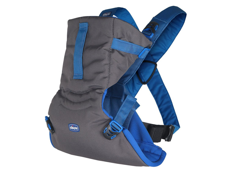 Chicco Babytrage in Grau und Blau.