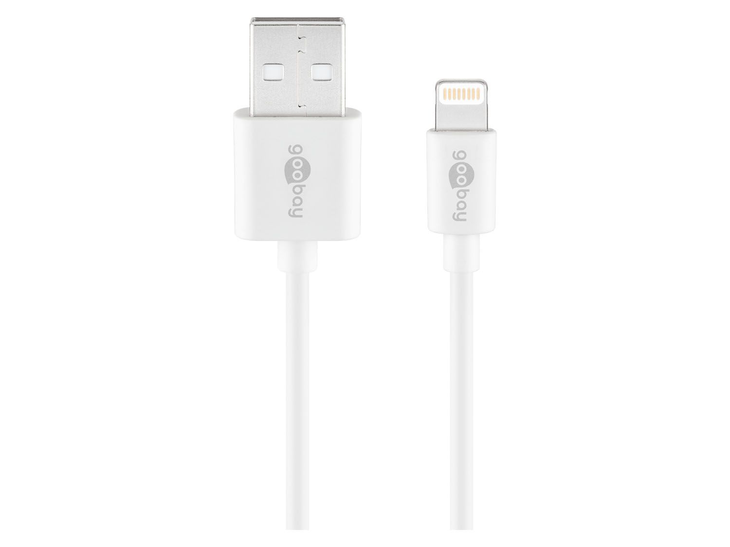 Goobay Lightning auf USB A 2.0-Lade- und Synchronisationskabel, 1 m, weiß