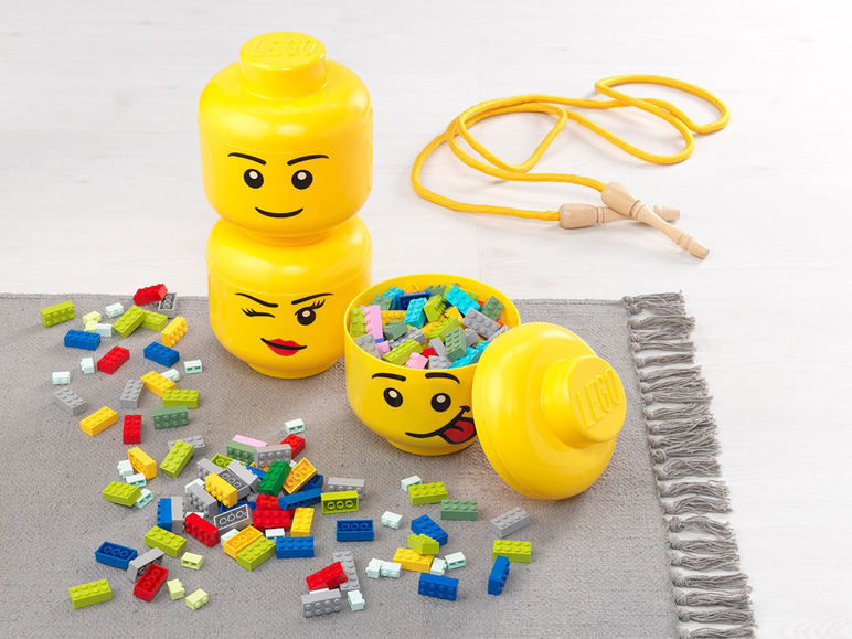 Gehe zu Vollbildansicht: LEGO® Aufbewahrungsbox, in Legokopf-Form, 2-teilig - Bild 2
