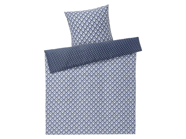 Blaue Bettwäsche mit geometrischem Muster