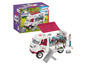 Schleich Spielzeug-Pferdetierarzt-LKW mit Pferdefiguren.
