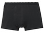 Schwarze Boxershorts mit einem gestreiften Bund.