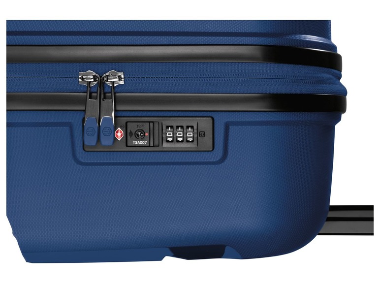 Gehe zu Vollbildansicht: TOPMOVE® Koffer, 90 L Volumen, bis 28 kg Füllgewicht, 4 Rollen, Polypropylen-Schale, blau - Bild 6