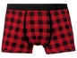 Rote Boxershorts mit schwarzem Karomuster.