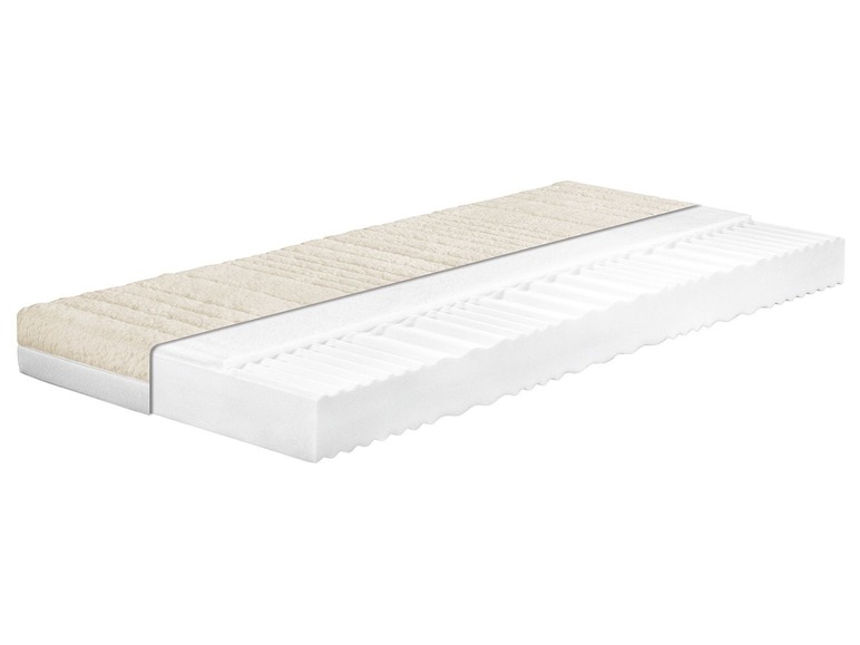 Ein Querschnitt eines Matratzenkerns mit Schaumstoff.