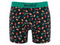 Schwarze Boxershorts mit einem Weihnachtsmotiv von Mexx mit Lebkuchenmännern.