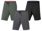 Drei Herren-Shorts in grau, dunkelgrau und schwarz.
