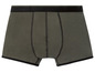 Grüne Boxershorts mit schwarzem Bund.