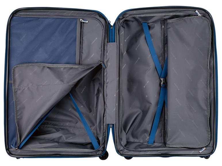 Gehe zu Vollbildansicht: TOPMOVE® Koffer, 73 L Volumen, bis 25 kg Füllgewicht, 4 Rollen, Polypropylen-Schale, blau - Bild 5