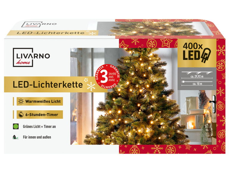 Gehe zu Vollbildansicht: LIVARNO home Lichterkette, mit 400 LEDs - Bild 2