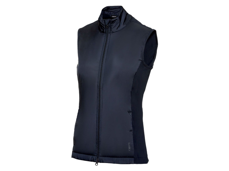 Eine dunkelblaue Damenweste von Crivit mit Reißverschluss.