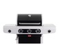 Ein schwarzer Barbecook Gasgrill mit drei Brennern.