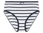 Weiße Unterhose mit schwarzen Streifen.