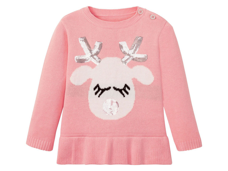 Gehe zu Vollbildansicht: LUPILU® Baby Weihnachtspullover Mädchen, mit Baumwolle - Bild 2