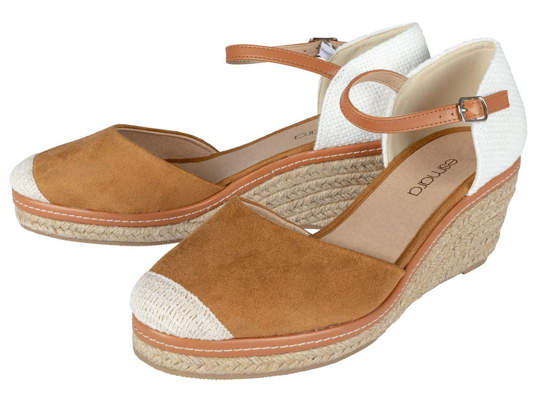 Braune Espadrilles mit weißen Akzenten der Marke Esmara.