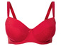 Ein roter BH mit Spitze.