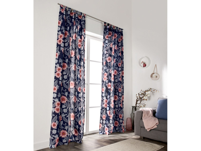 Gehe zu Vollbildansicht: MERADISO® Vorhang, 2-teilig, 135 x 265 cm, mit Schlaufen, blickdicht, mit Baumwolle - Bild 3