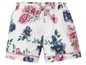 Weißer Pyjama-Short mit rosa und blauem Blumenmuster.