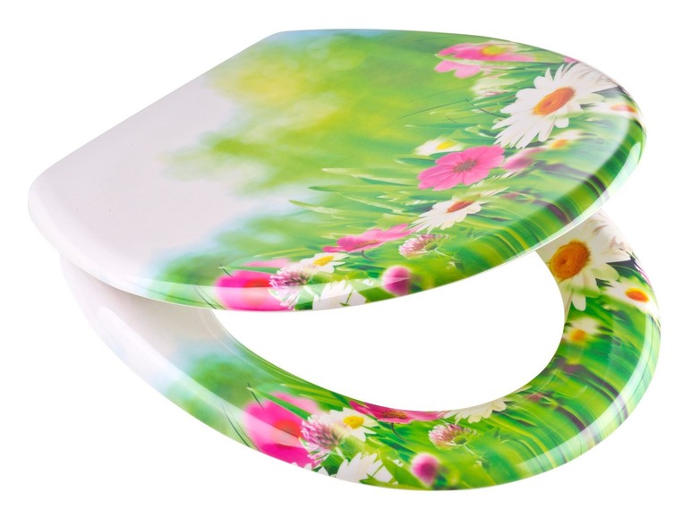 Toilettensitz mit Blumenmuster