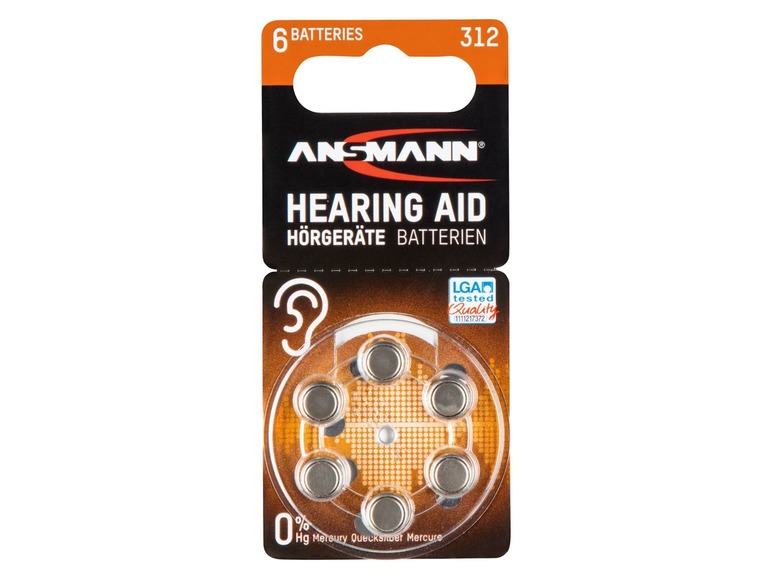 Gehe zu Vollbildansicht: ANSMANN Knopfzellen für Hörgeräte, PR 48: 13 oder PR 41: 312, 10 x 6 Stück - Bild 3