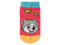 Eine rosa Socke mit Skye aus der Paw Patrol.