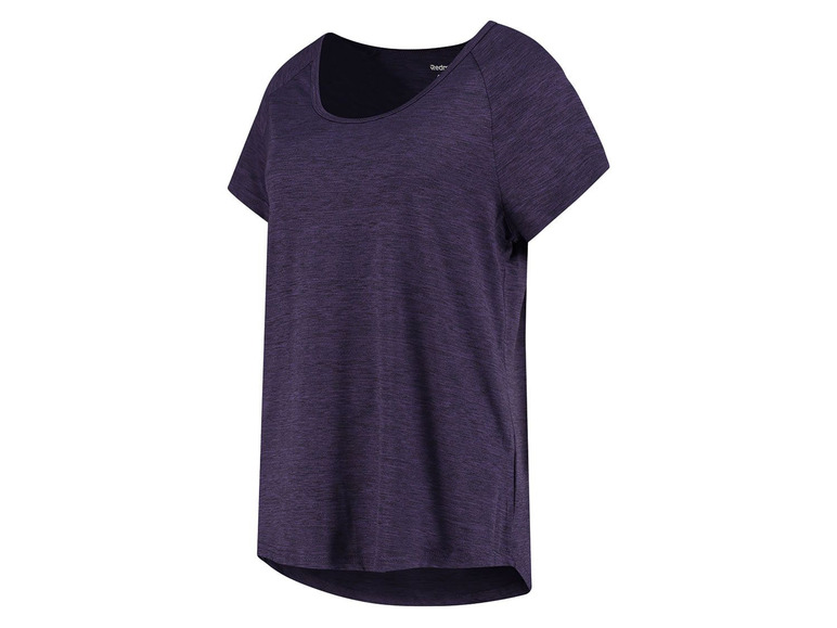 Lilafarbenes T-Shirt mit kurzen Ärmeln für Sport.