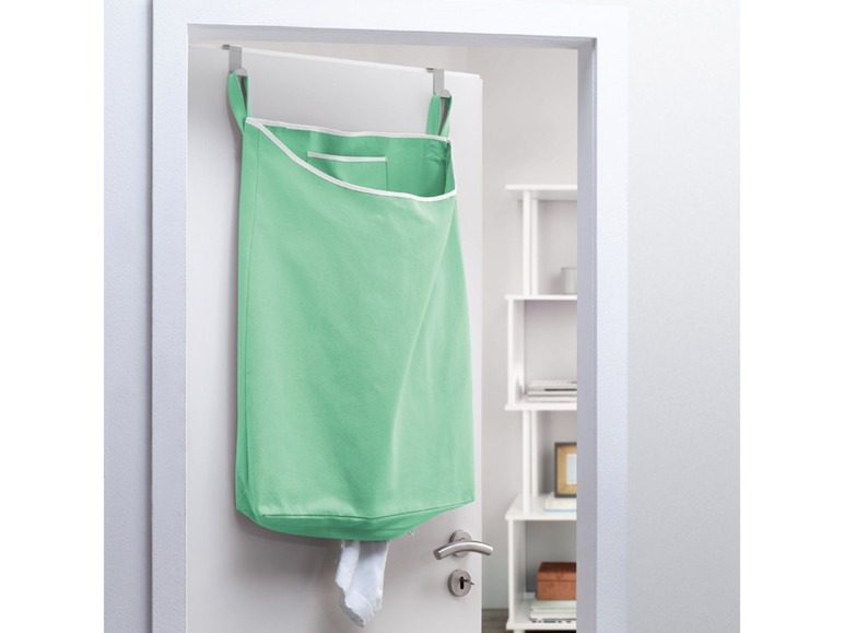 Gehe zu Vollbildansicht: AQUAPUR® Über-Tür Wäschesammler, mit passenden Metallhaken, unterseitiger Reißverschluss - Bild 13