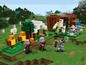 LEGO Minecraft Set mit einem Eisengolem, Zombies und einer TNT-Kanone.