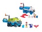 Zwei Paw Patrol Fahrzeuge mit Figuren und Zubehör.