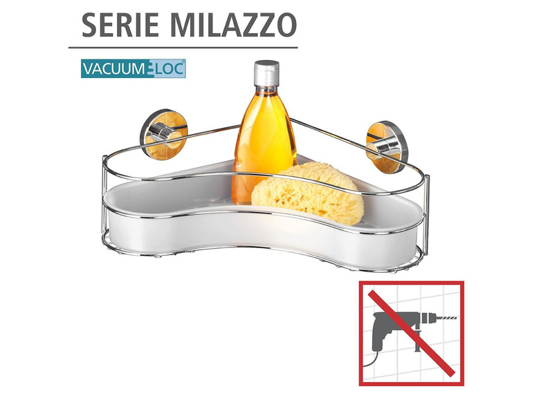 Gehe zu Vollbildansicht: Wenko Eckablage »Milazzo«, mit Vacuum-Loc® Saug-System, aus Stahl - Bild 2
