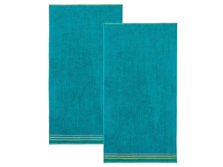 Gehe zu Vollbildansicht: MIOMARE® Handtücher, 2 Stück, 50 x 100 cm, mit dekorativer Bordüre, aus reiner Baumwolle - Bild 12