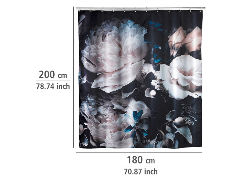 Duschvorhang Blooms 180 x 200 Anti-Schimmel-Effekt Wenko Badevorhang 