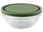Glas-Schüssel mit grünem Deckel