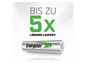 Energizer Recharge Batterien mit bis zu 5x längerer Laufzeit.